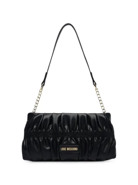Love Moschino ruched chain-link shoulder bag Black JC4089PP1P