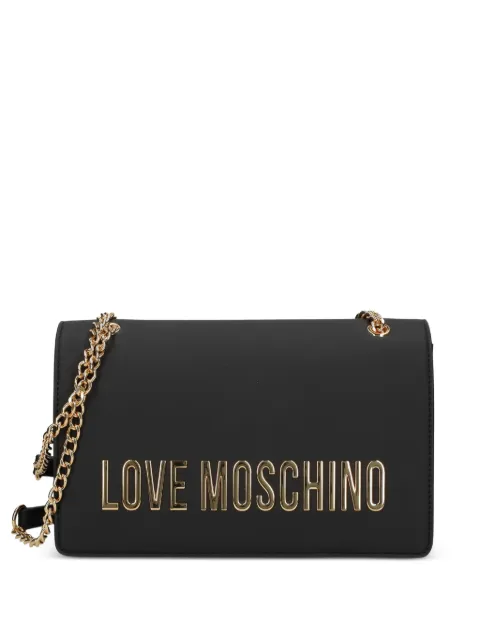 Love Moschino logo-lettering shoulder bag Black JC4192PP1PKD0