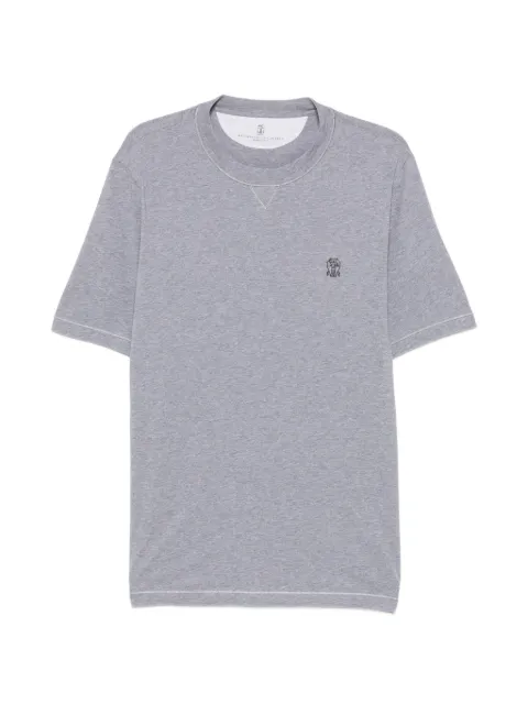 Brunello Cucinelli logo-embroidered T-shirt Grey M0B131328GCX065