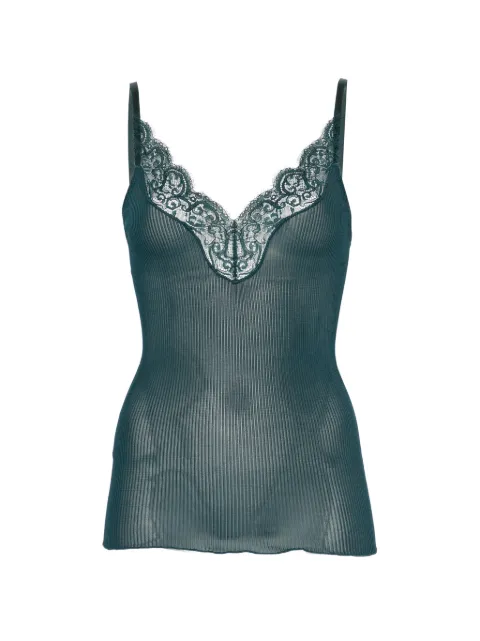 Saint Laurent lace-trim ribbed camisole top Neutrals 796843Y37SM