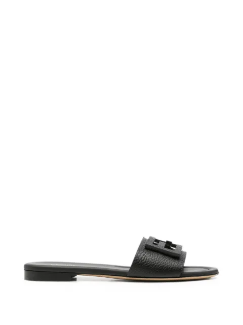 FENDI Baguette FF-logo leather slides Black 8R9264B1RF
