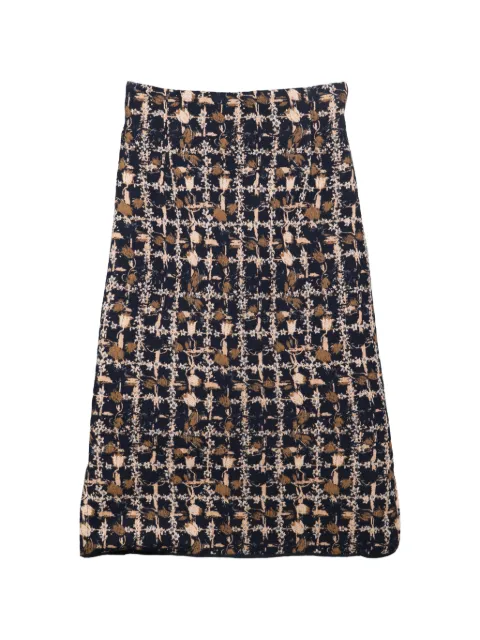 Christian Dior Pre-Owned tweed-effect midi skirt Black HOLADIO515