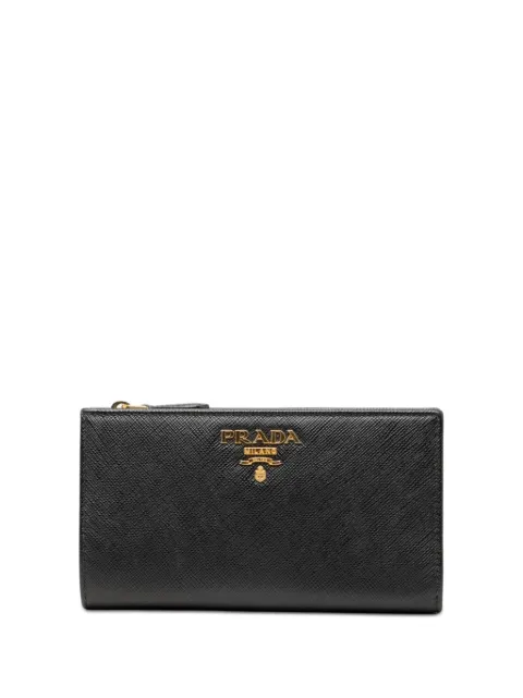 Prada Pre-Owned 2010-2026 Saffiano Bifold Wallet long wallets Black YN8NMD03WMCXSAPG