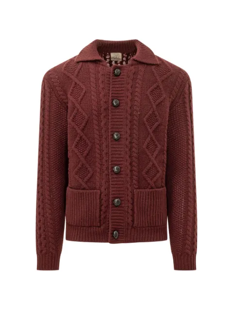 RAKKI knit polo cardigan Red CROWNPOLOWVB