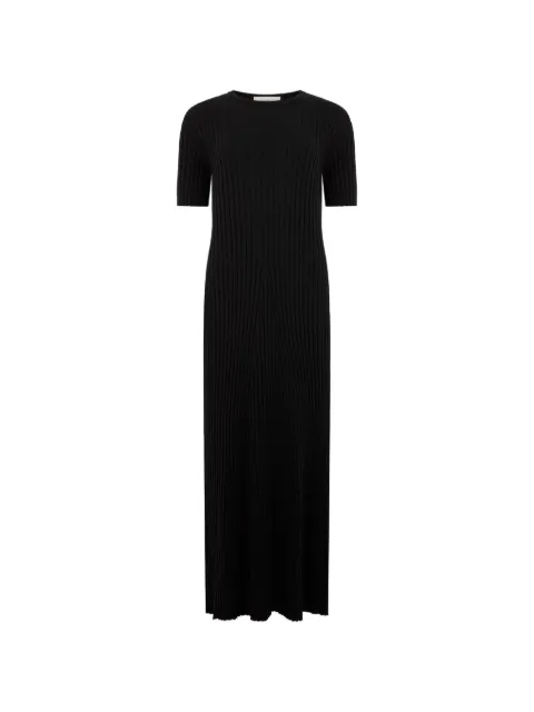 Lisa Yang ribbed-knit short-sleeve maxi dress Black 2026046