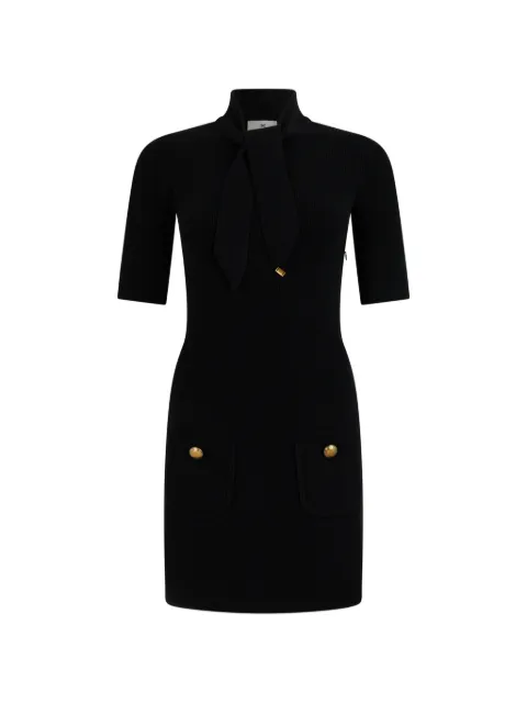 Elisabetta Franchi mini-dress in knit fabric with jewel buttons Black AM04S