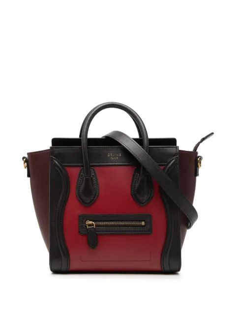 Celine Pre-Owned 2015 Nano Tricolor Leather Luggage Tote satchel Red DP4TAJ2V2BFSBM5Y