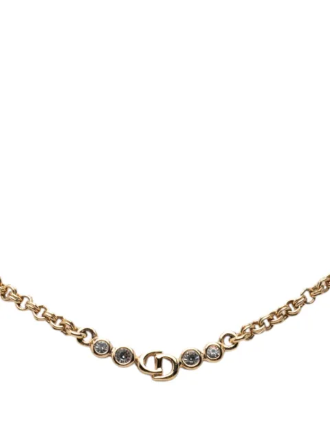 Christian Dior Pre-Owned 20th Century Gold Plated CD Logo Strass Pendant Necklace costume necklace Gold GCQNGH80VPJMB3ZQ