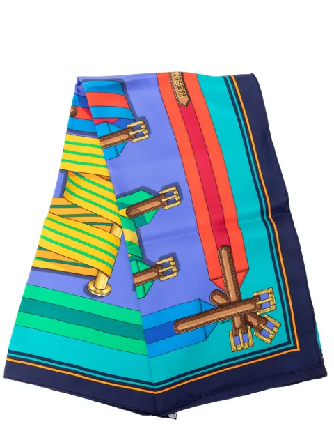 Hermès Pre-Owned 2000-2026 Les Sangles Silk Scarf 90 scarves Blue 5AWFQWIMGBEIUUZW