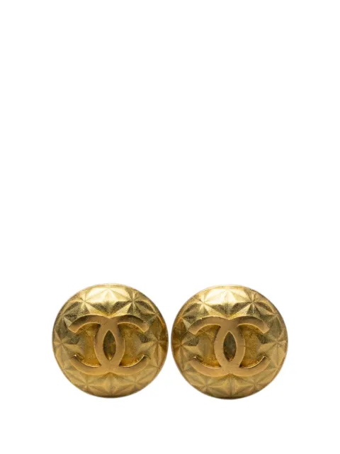 CHANEL Pre-Owned 1995 CC Gold Plated Round Clip On Earrings costume earrings Gold 0TRPZLAJMVYPBOGQ