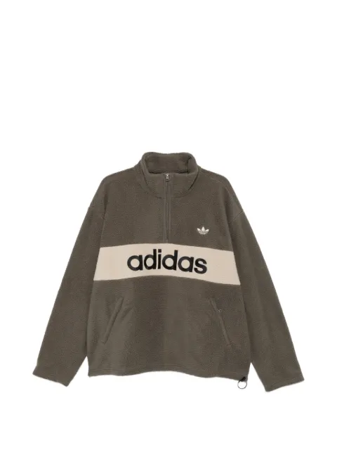 adidas Kids logo-embroidered fleece sweatshirt Green IB6906