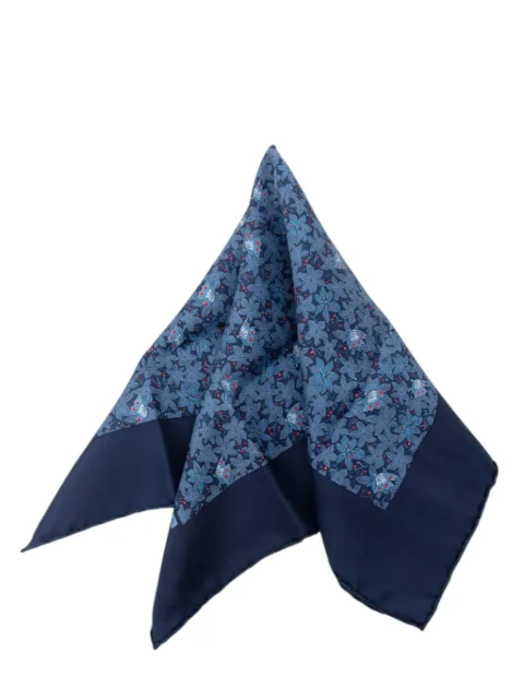 Hermès Pre-Owned 2010-2018 Flower and Butterfly Silk Scarf 90 scarves Blue KY0IWTCXUHUOVX1V