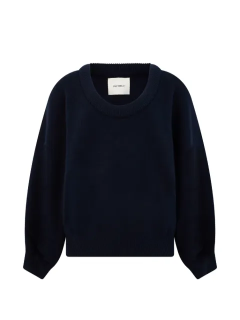Lisa Yang ribbed-trim crew-neck sweater Blue 2026426