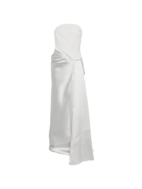 Solace London Seri strapless draped maxi dress Silver OS49004