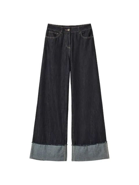 TWINSET flared jeans with folded hem Blue 262LI2JBB