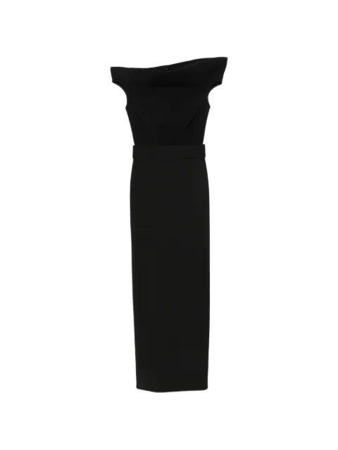 Solace London Faro belted maxi dress Black OS49020
