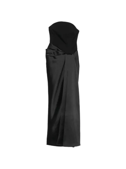 Solace London Seri strapless draped maxi dress Black OS49004