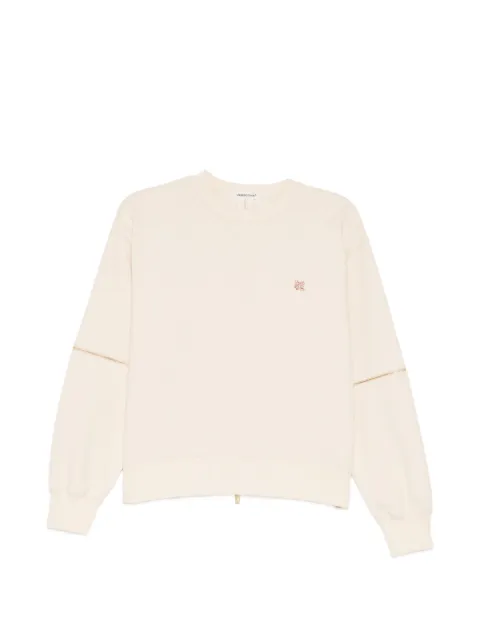 Undercover zip-detail crystal-embellished sweater Neutrals UP2F1811