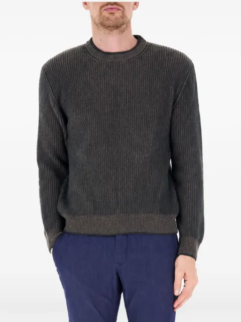 Paul & Shark ribbed-knit crew-neck sweater Green 16311014510