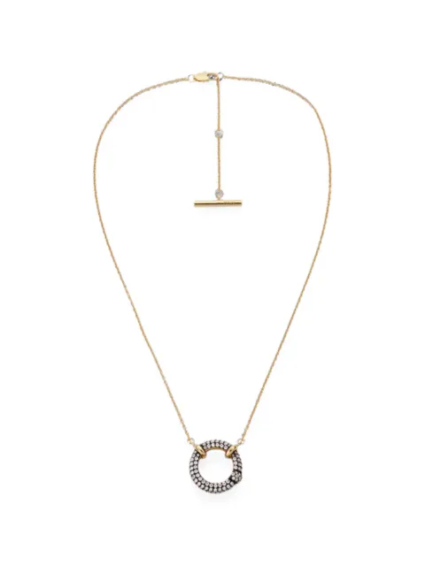 Poche Paris Flow crystal necklace Gold CL13