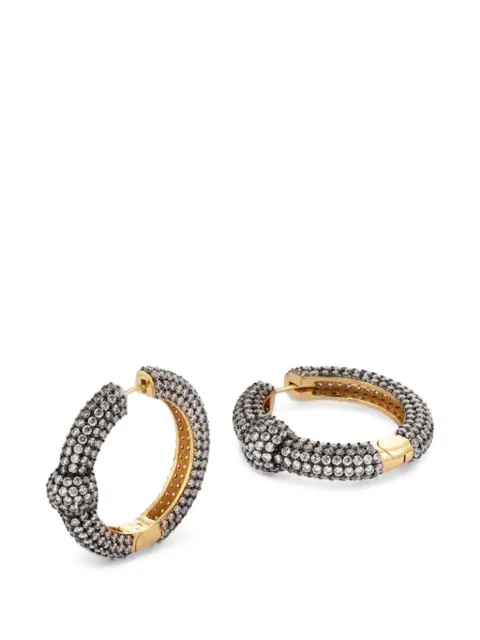 Poche Paris Harmony crystal hoop earrings Gold CL10