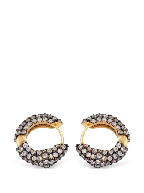 Poche Paris Harmony crystal hoop earrings Gold CL08