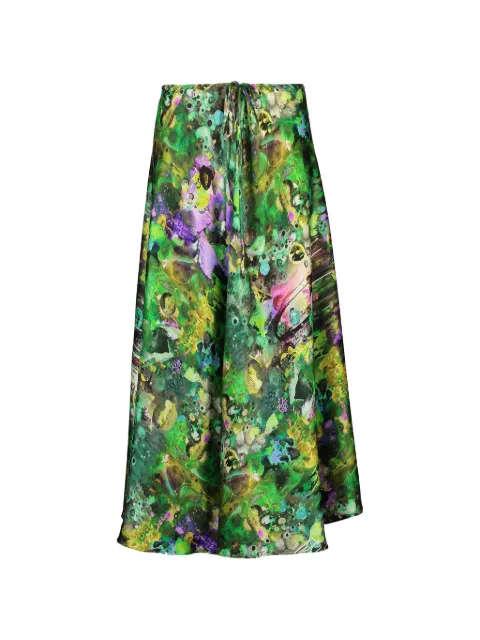 Peter Cohen Fuel abstract-print midi skirt Green 3991PSMYR