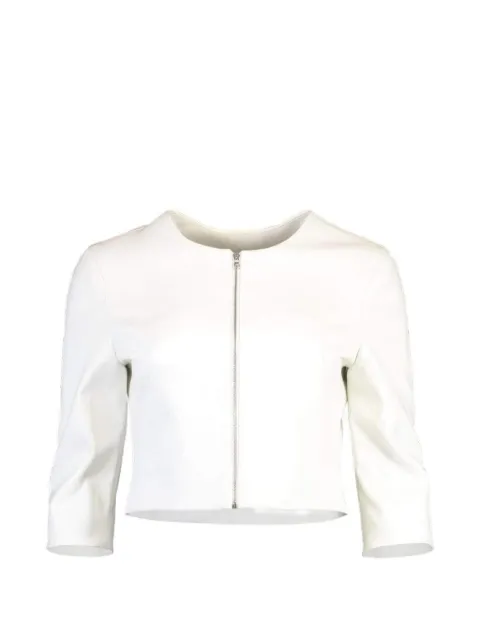 Susan Bender cropped zip-up jacket White SB2500IVORY