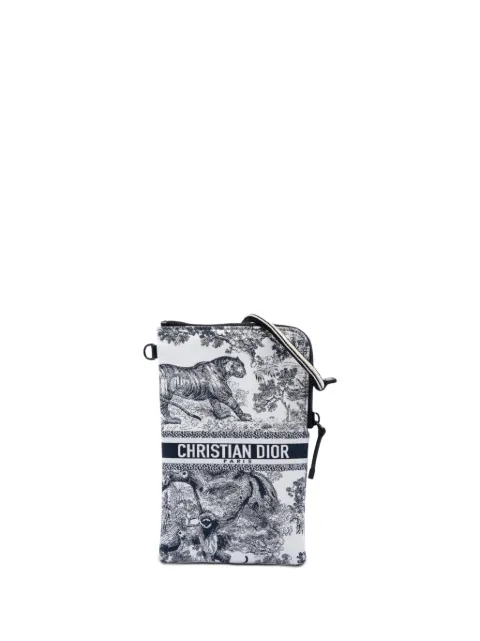 Christian Dior Pre-Owned 2021 Technical Fabric Embroidered Toile De Jouy DiorTravel Multifunction Pouch crossbody bag Blue V1RA6H7EFY6S0SKZ