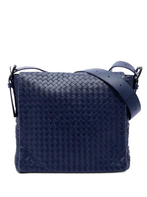 Bottega Veneta Pre-Owned 2011 Nappa Intrecciato Flap crossbody bag Blue Q4WWCDW3V57HVEEQ