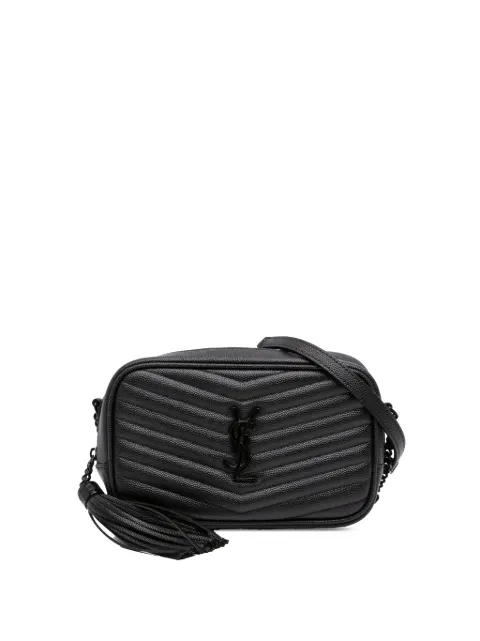 Saint Laurent Pre-Owned 2021 Mini Grain de Poudre Monogram Monochrome Lou Camera Bag crossbody bag Black NPBC7VA1D1JY4XFX
