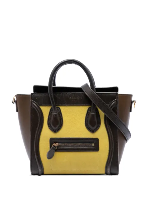 Celine Pre-Owned 2014 Nano Tricolor Leather Luggage Tote satchel Yellow 0PY6OQOBNL8BYEDU