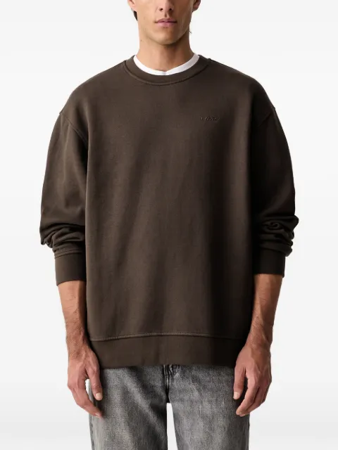 Levi's logo-embroidered crew-neck sweater Brown A1572