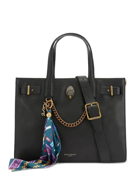 Kurt Geiger London scarf-detail eagle-embellishment tote bag Black 5838900109