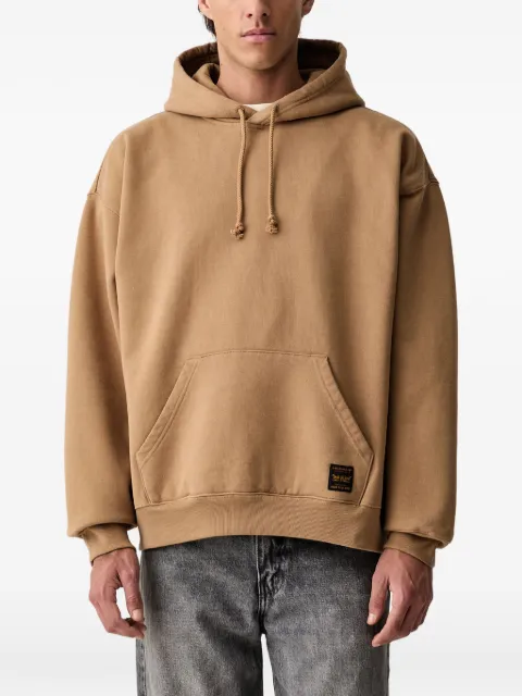 Levi's logo-patch drawstring hoodie Brown 0084Q
