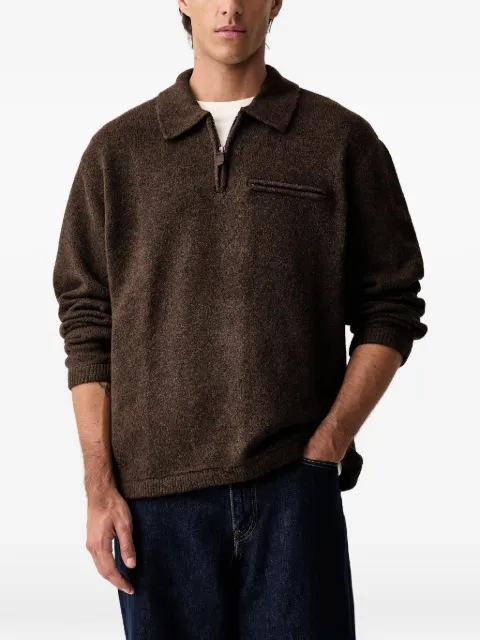 Levi's quarter-zip chest-pocket sweater Brown 007W2