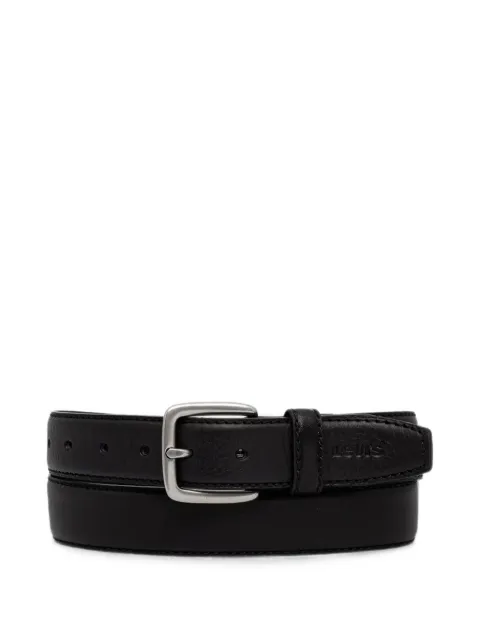 Levi's Finn Feather Edge logo-embossed leather belt Black 007YU