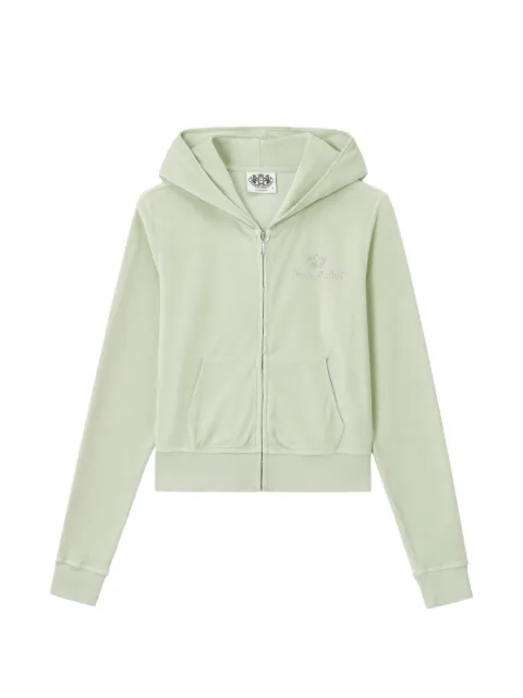 Sporty & Rich Juicy crystal-embellished hoodie Green CA046716689GR33