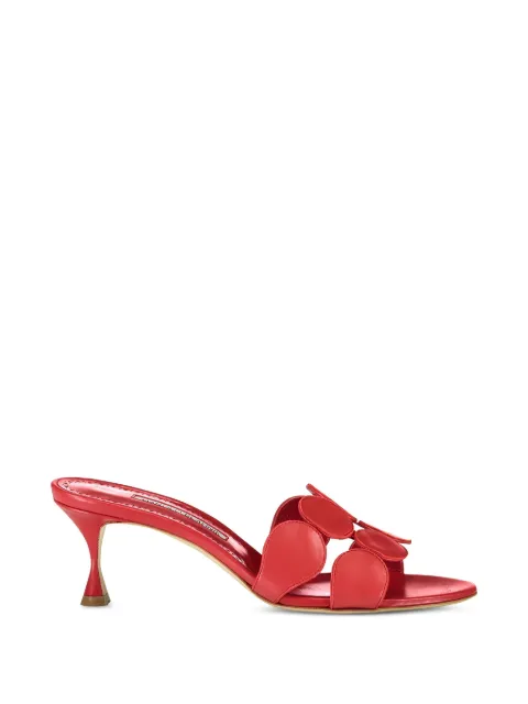 Manolo Blahnik Haribal appliqué leather sandals Red 219011900156208