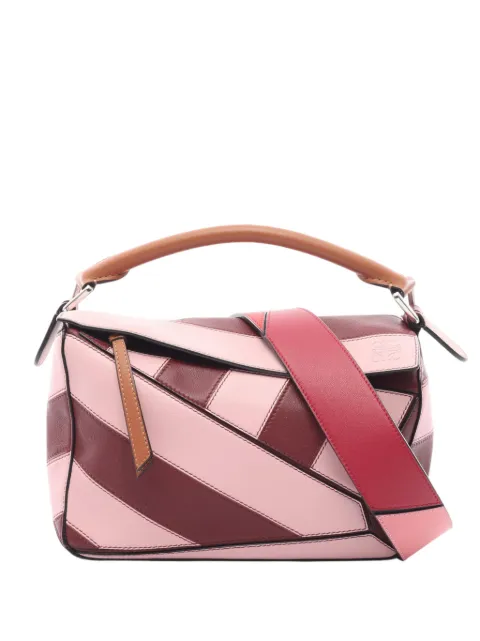 Loewe Pre-Owned 2010-2026 Small Calfskin Rugby Puzzle satchel Pink EV1MM2H5KQIRHTXU