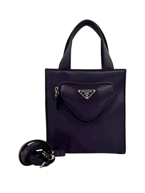 Prada Pre-Owned 2013-2026 Nappa Front Pocket satchel Purple IAIZXW81NBFIDQEJ