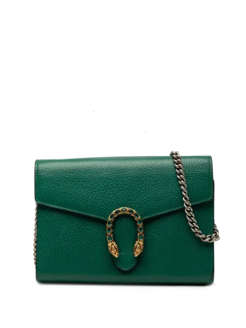 Gucci Pre-Owned 2016-2026 Calfskin Dionysus Wallet on Chain crossbody bag Green ULLO7ULZDQHKUNKX