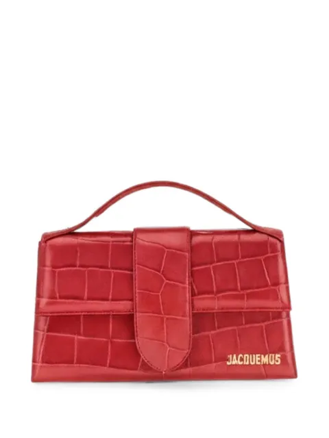 Jacquemus Le grand Bambino croc-effect tote bag Red BAW00007AC07A23