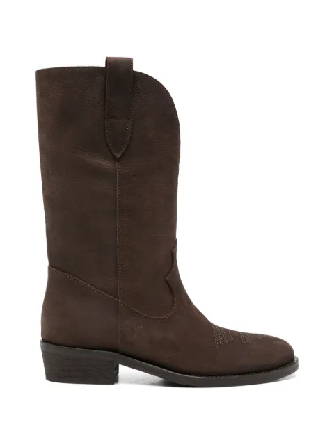 Via Roma 15 embroidered-detail western-style boots Brown 3381