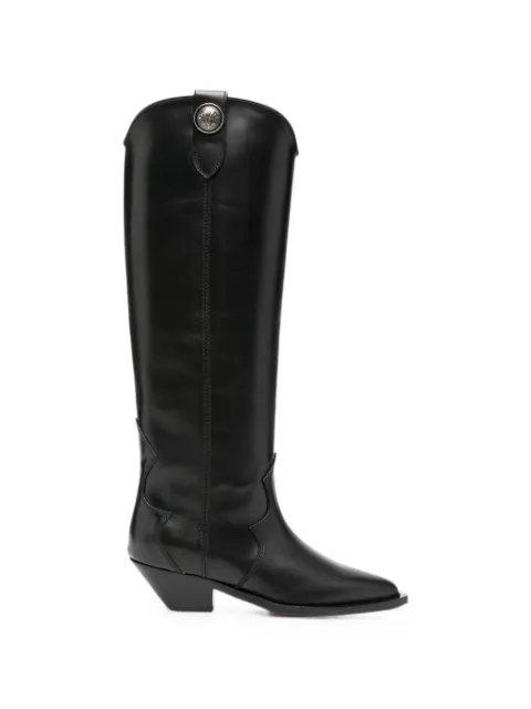 Via Roma 15 logo-plaque knee-high boots Black 4681