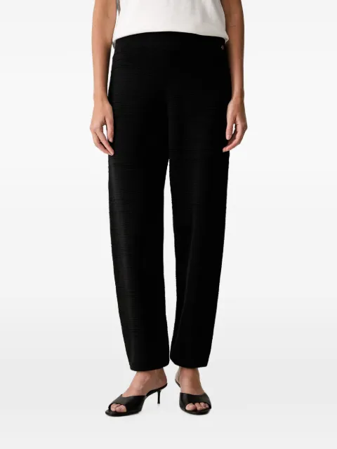 Joseph Ribkoff ribbed-knit logo-plaque track pants Black 263632