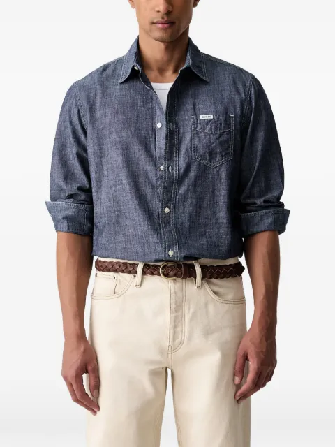 GUESS USA button-down chest-pocket shirt Blue M6YH44D1297