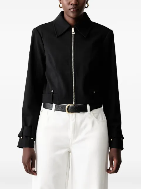 GUESS USA buckle-detail cropped jacket Black W6YL21K4327