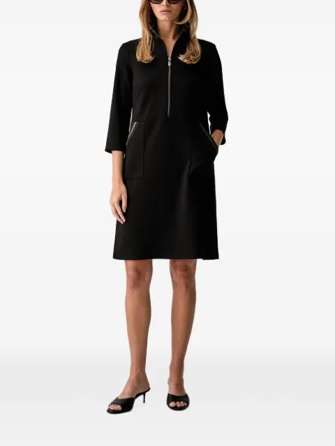 Joseph Ribkoff striped-collar high-neck shift mini dress Black 263615