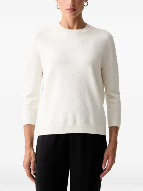 Joop! jacquard-knit three-quarter-sleeved T-shirt White 30103298